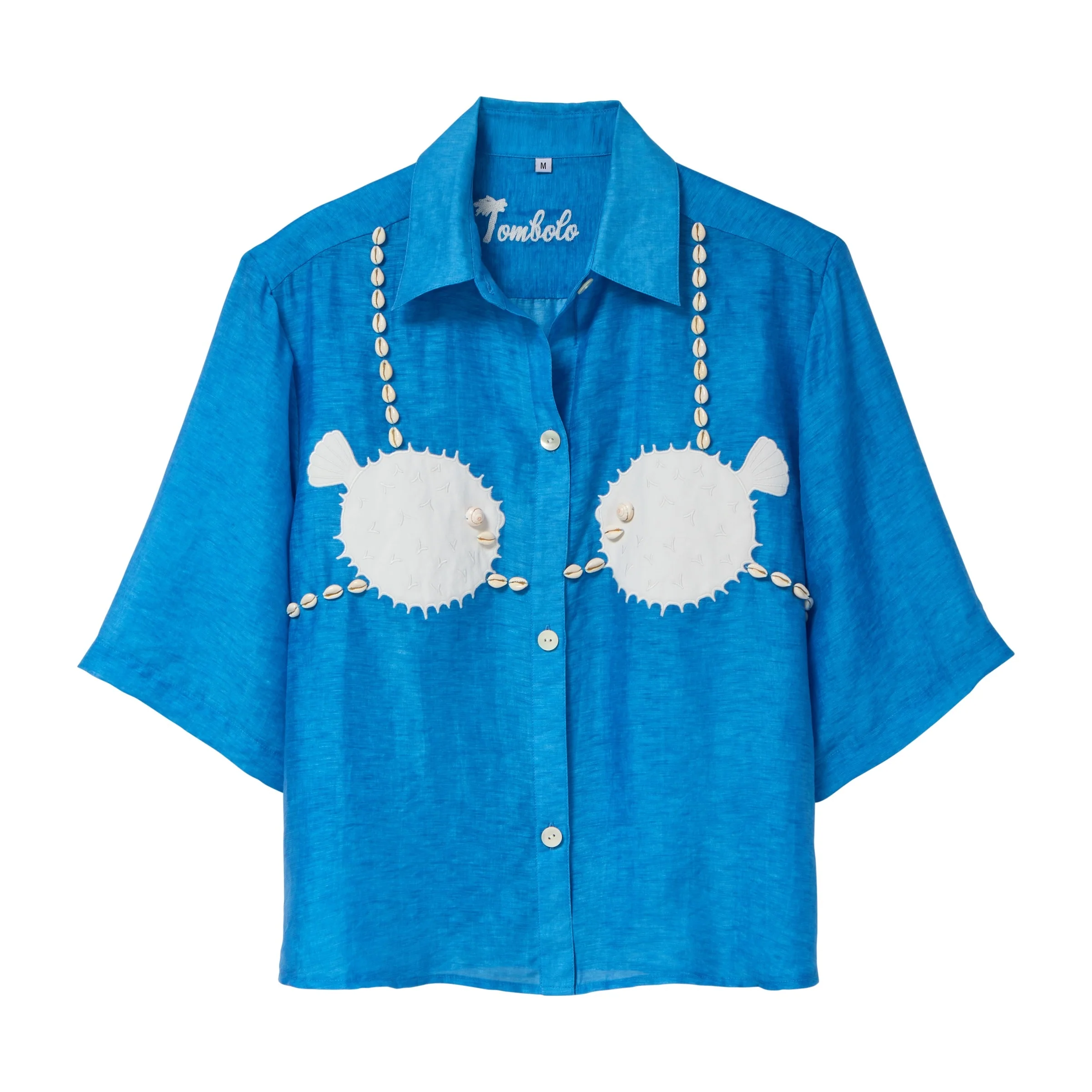 'Puff-Up Bra' ~ Relaxed Crop Cut (Blue)