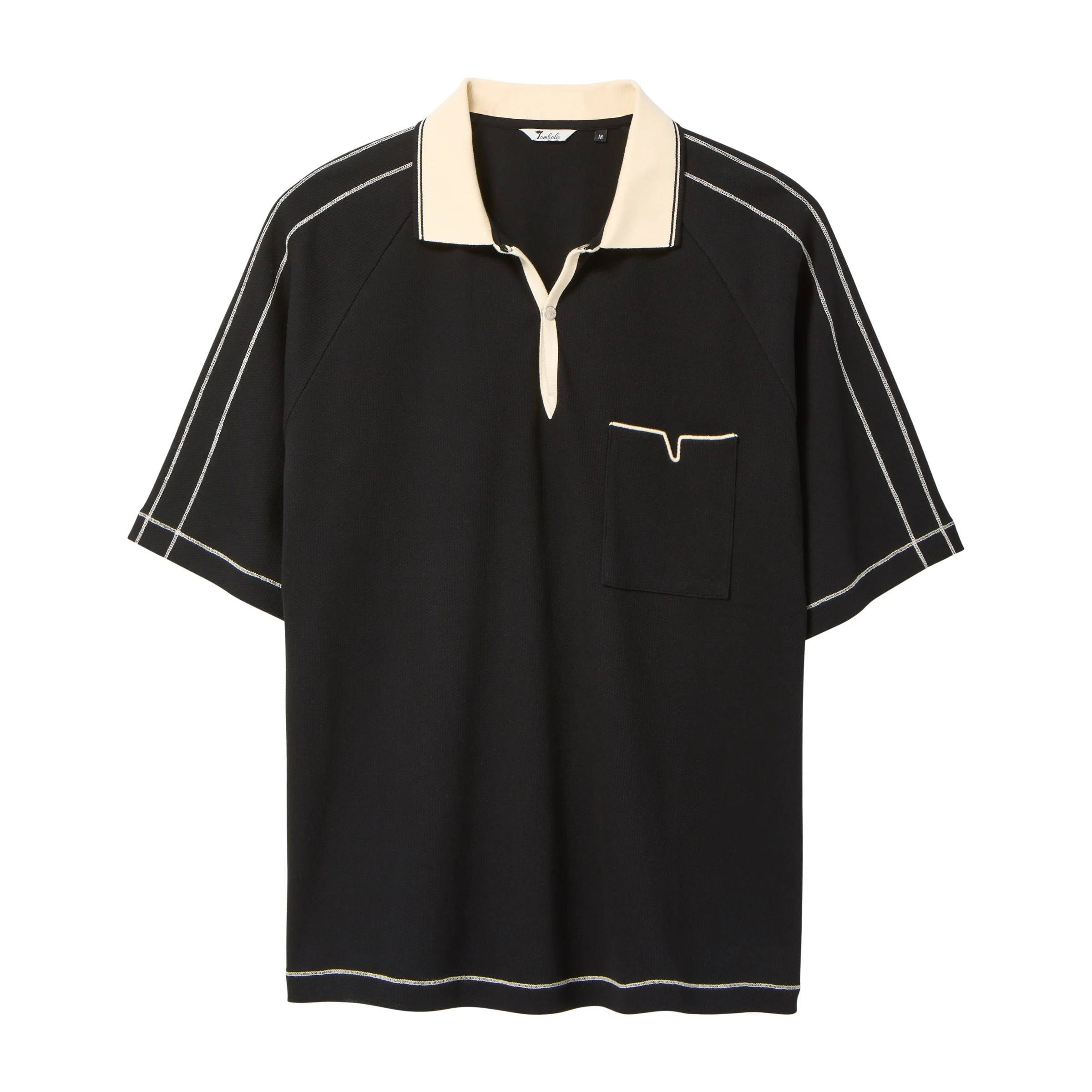 Raglan Mesh Polo (Black)