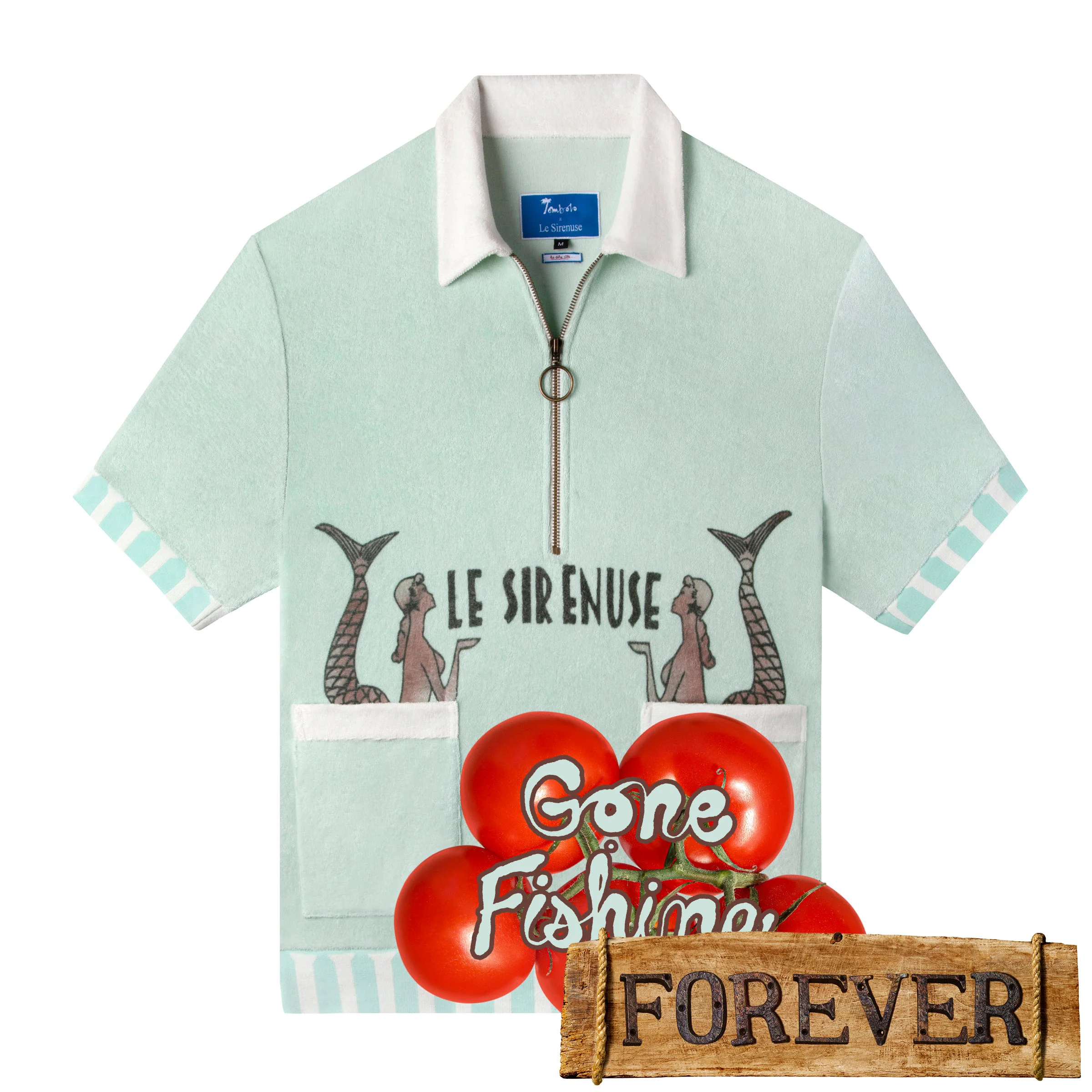 'Le Sirenuse' Half-Zip Cabana (Mint)
