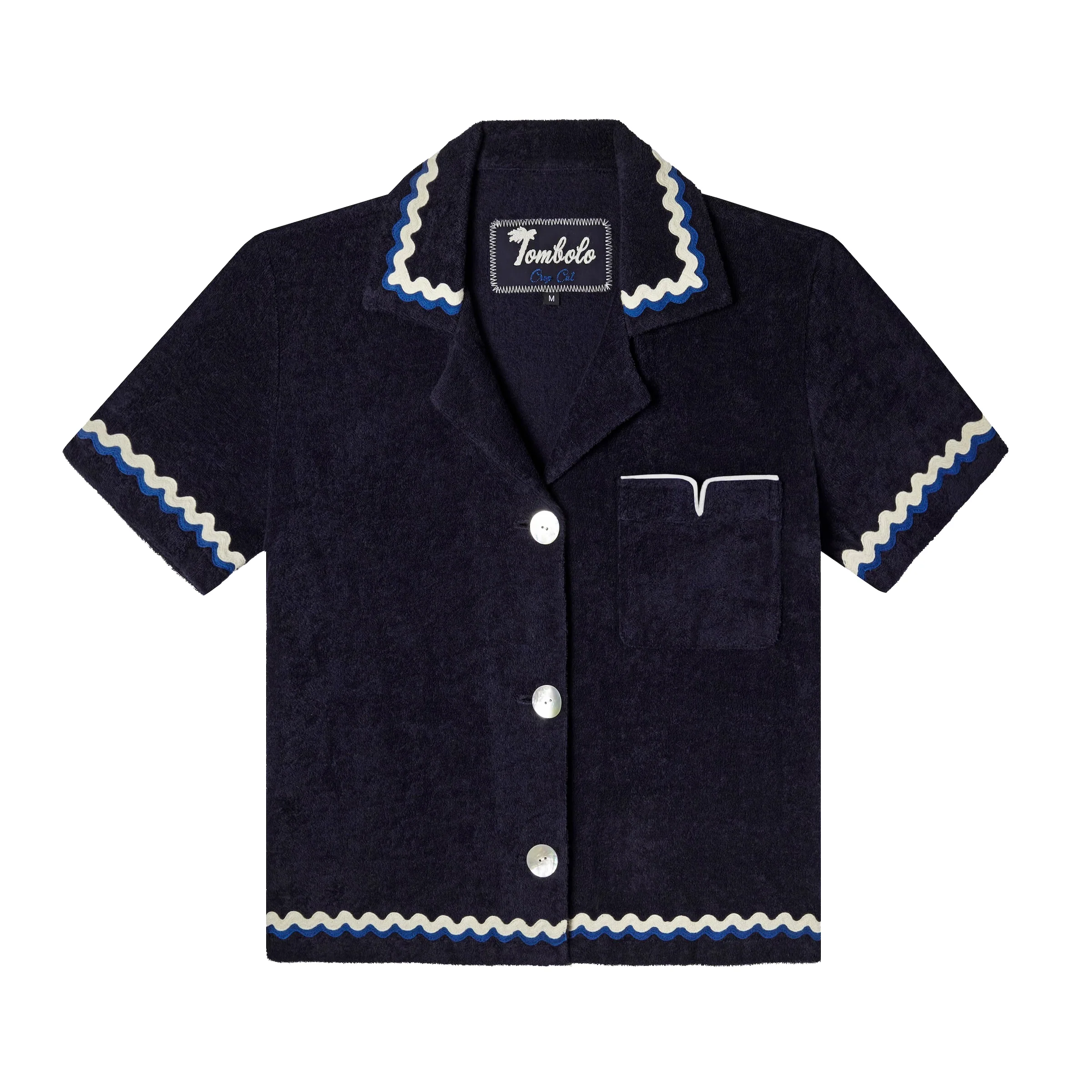 'Rick Rack' Cabana ~ Crop Cut (Midnight Blue)