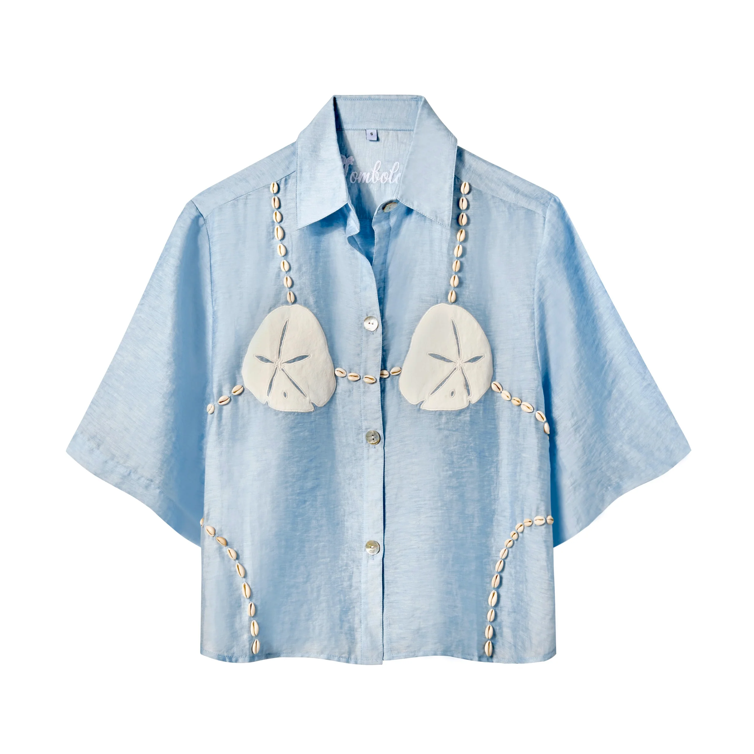 'Sand Dollar Stimulus' ~ Relaxed Crop Cut (Blue)