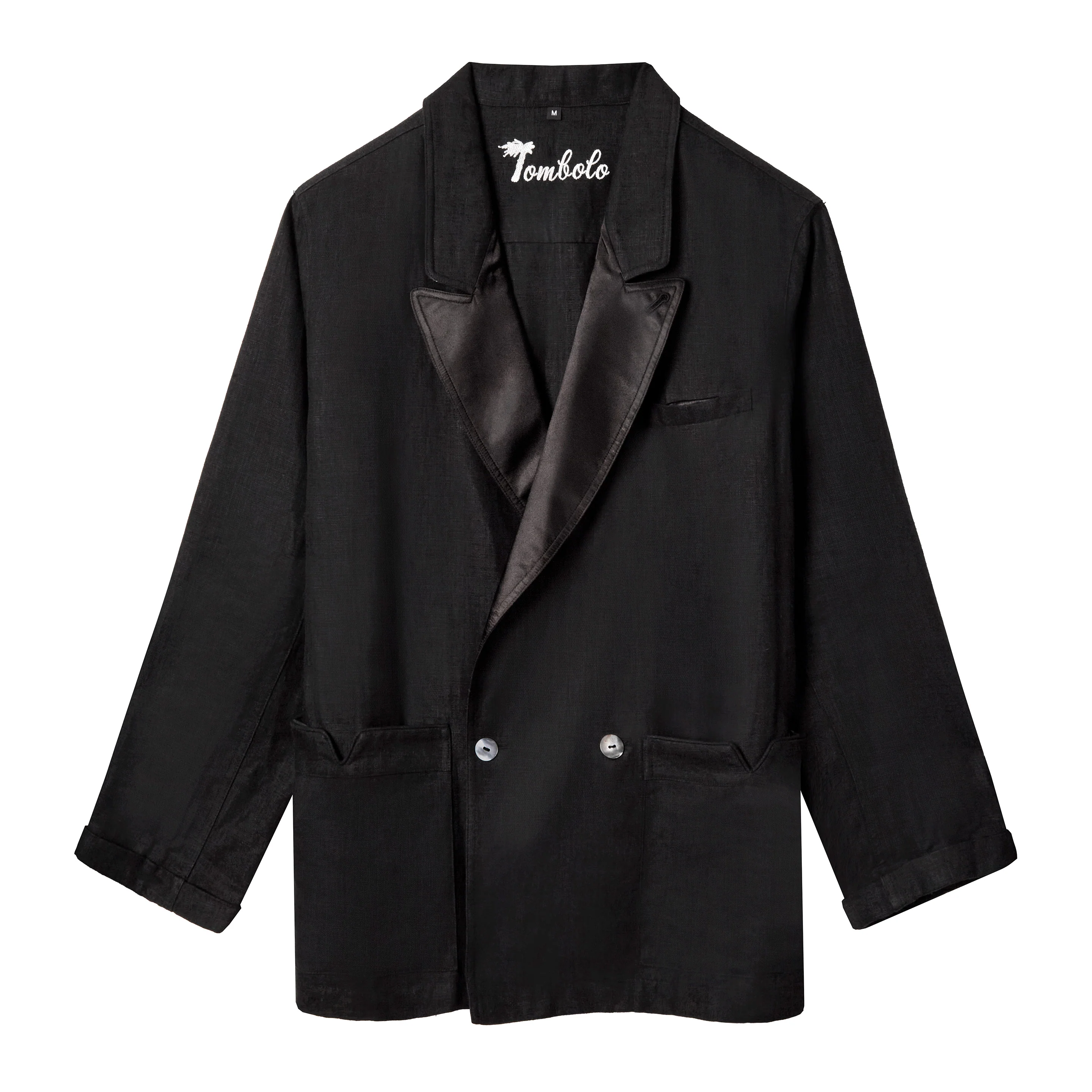 Easy-Going Tuxedo Jacket (Black Linen)