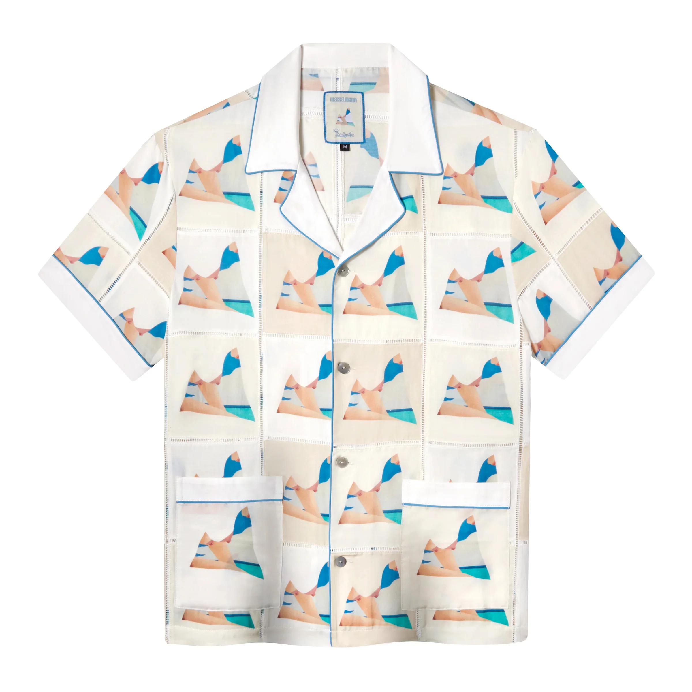 'Tom Wesselmann - Seascape Drop-Out' Patchwork (Silk & Cotton Twill)