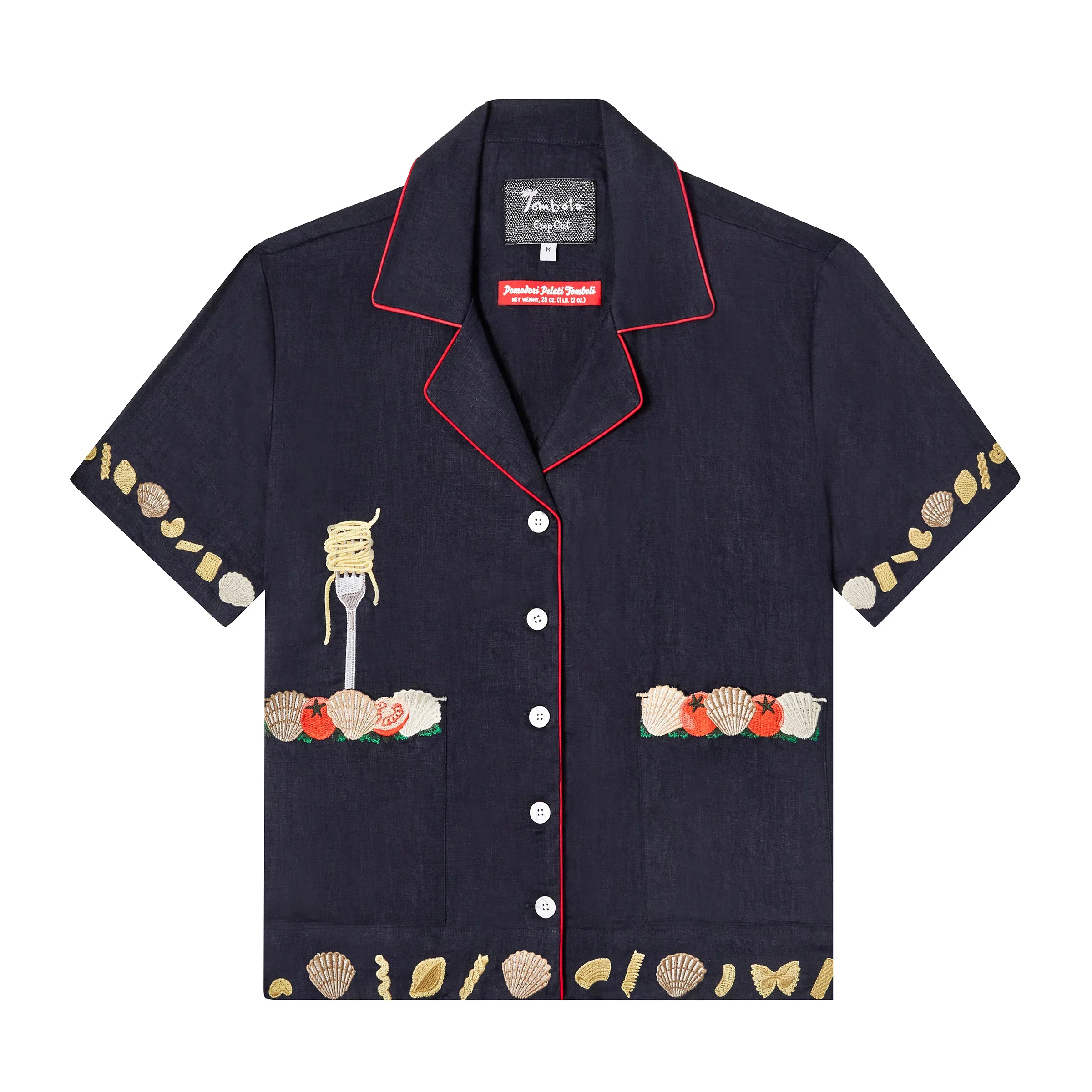 'Vongole!' Cabana ~ Crop Cut (Navy)